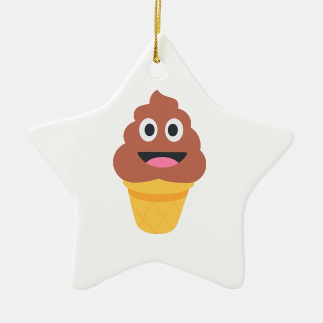 glass cone poo emoji julgransprydnad keramik (Framsidan)