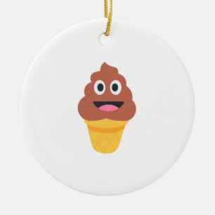 glass cone poo emoji julgransprydnad keramik