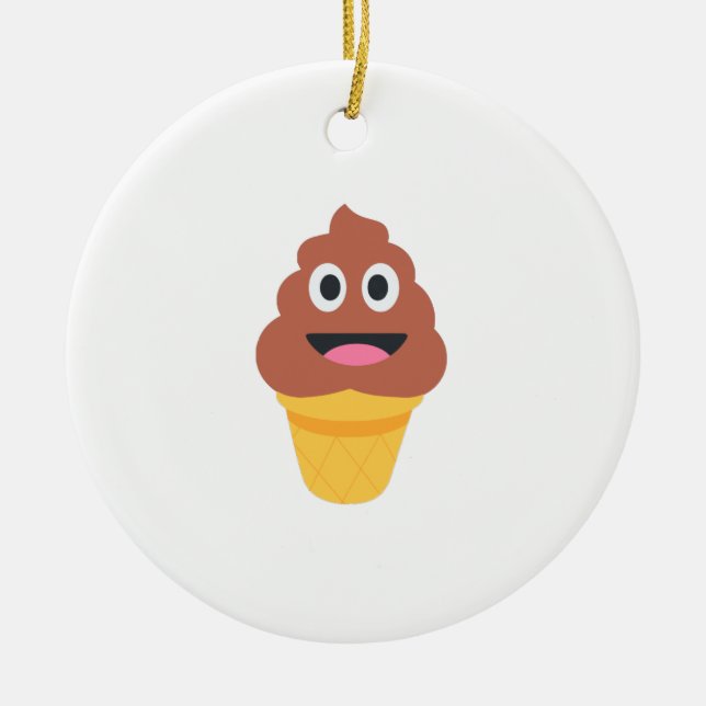 glass cone poo emoji julgransprydnad keramik (Framsidan)