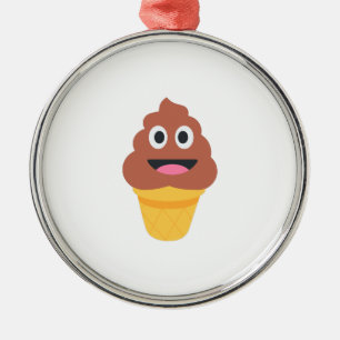 glass cone poo emoji julgransprydnad metall