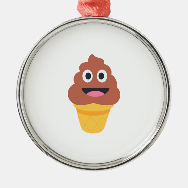 glass cone poo emoji julgransprydnad metall (Framsidan)