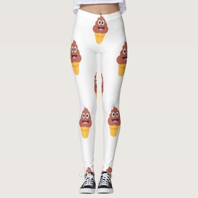 glass cone poo emoji legggings leggings (Framsida)