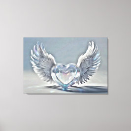 *~* Glass Crystal Hearts Angel Vingar AP78 Canvastryck