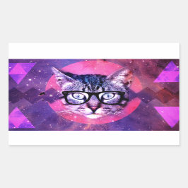 Glass Cute Kattunge Rektangulärt Klistermärke