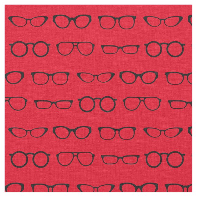 Glass Cute Optician Black and Red Tyg (Närbild)