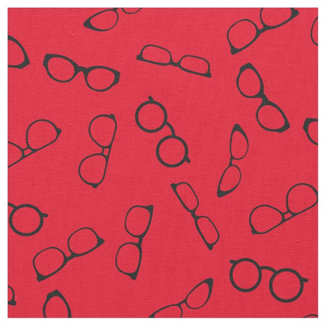 Glass Cute Optician Optometrist Red Tyg (Närbild)