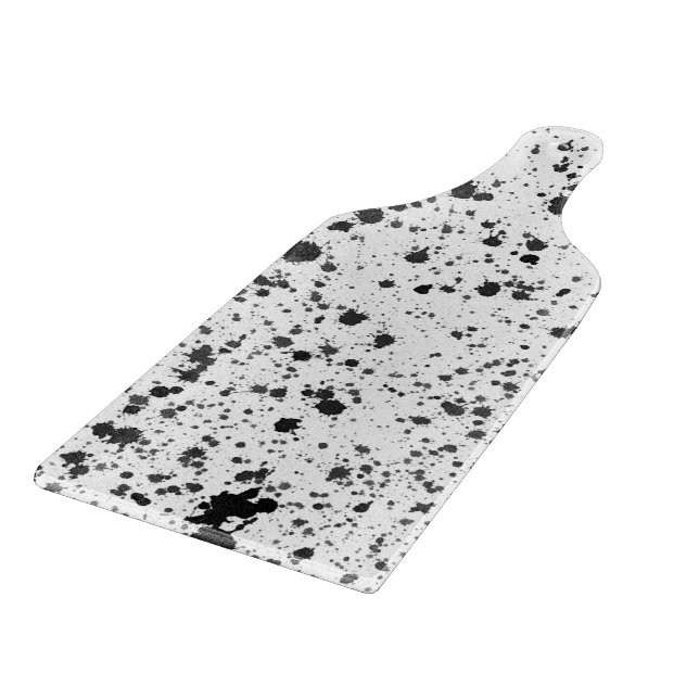 Glass Cutting Board - Black and White Splatters (Hörn)