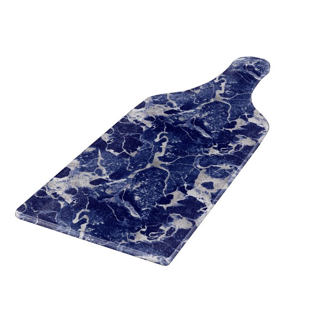 Glass Cutting Board - Blue & Silver Marble Pattern (Hörn)