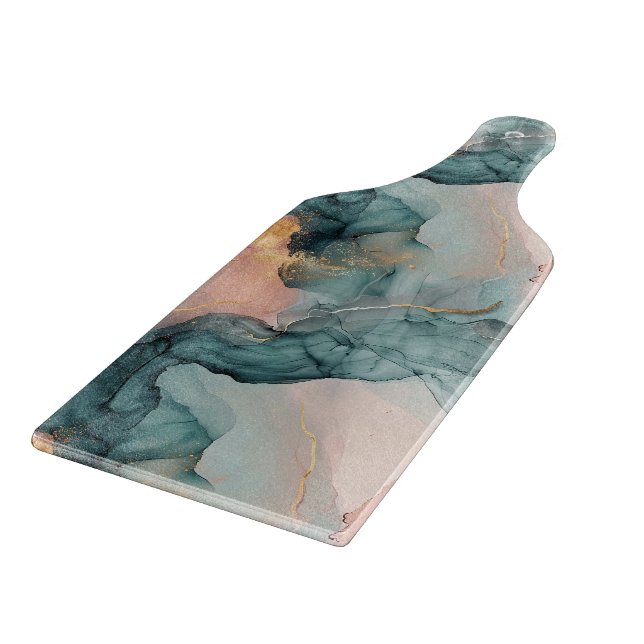 Glass Cutting Board - Marble Effect Pattern (Hörn)