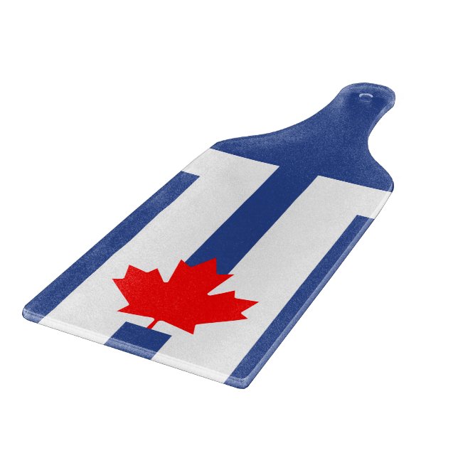 Glass cutting board paddle with flag of Toronto (Hörn)