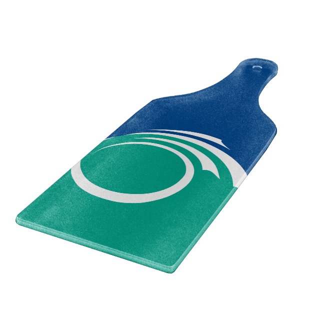 Glass cutting board paddle with flag Ottawa (Hörn)