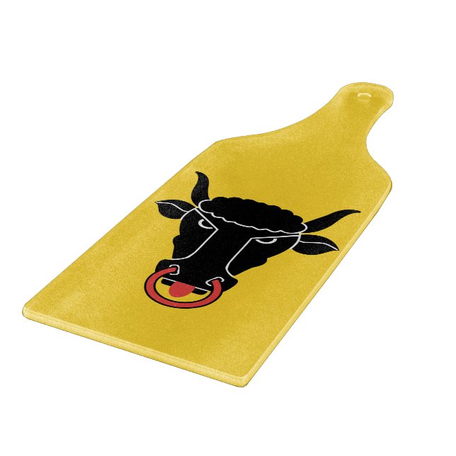 Glass cutting board paddle with flag Uri (Hörn)