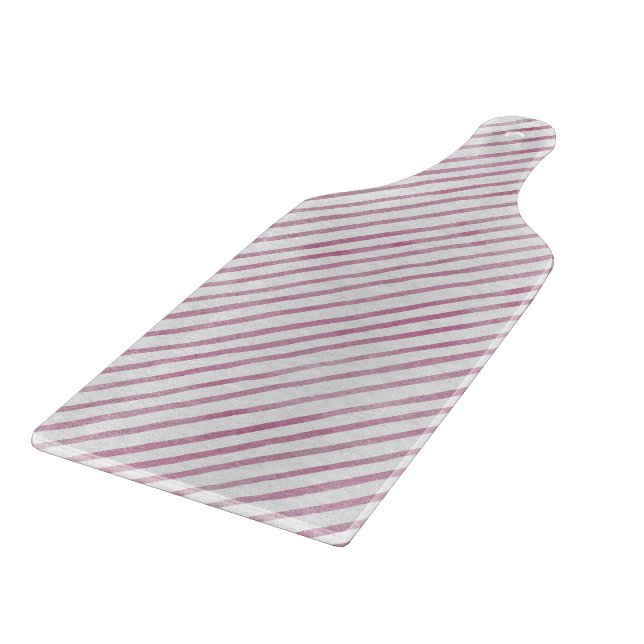 Glass Cutting Board - Pink Stripe Pattern (Hörn)