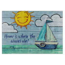 Glass design för skärbrädaDriftwoodstrand