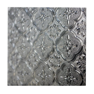 Glass design för utsmyckat silver kakelplatta