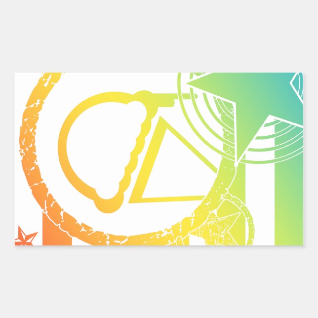 glass dripz rektangulärt klistermärke (Framsida)