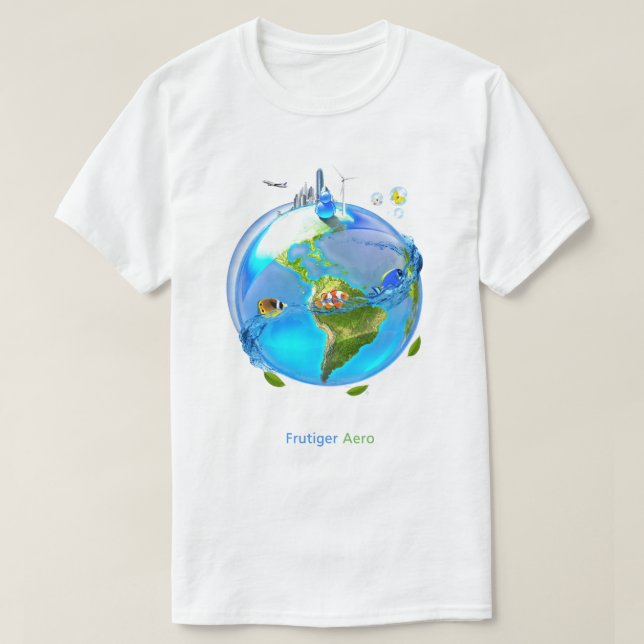Glass Earth Frutiger Aero T Shirt (Design framsida)