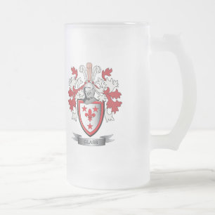 Glass familjvapensköldvapensköld frostat ölglas