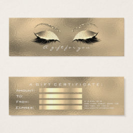 Glass Faux Guld Lash Makeup Litet Visitkort