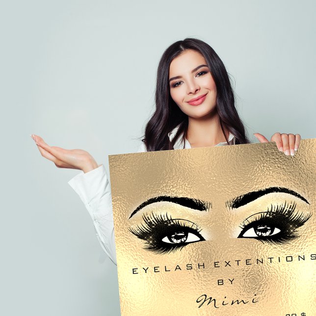 Glass Faux Guld Makeup Öga utpressningspriser Poster (Gift Certificate Glass Gold Lashes Eyes Makeup )