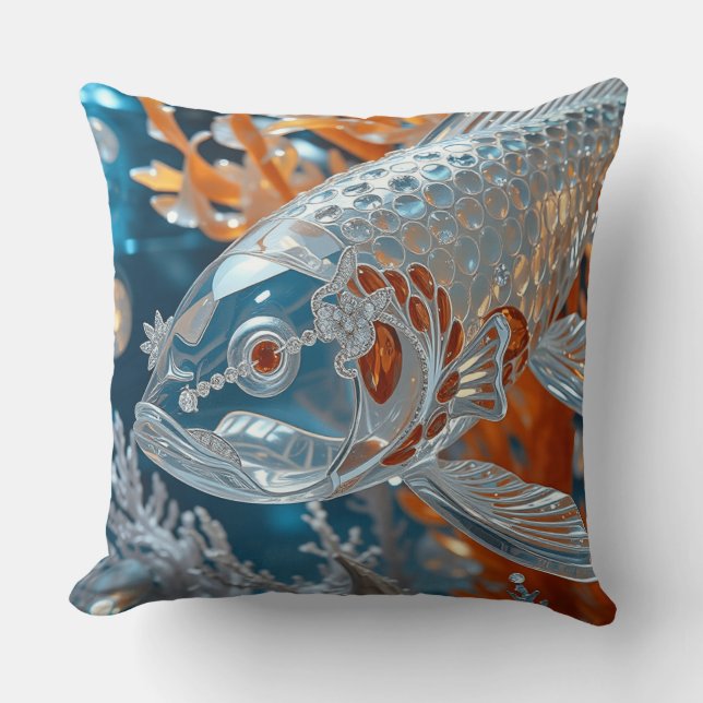 Glass Fish|Clear Koi Fish|Dekorativ kudde (Framsida)