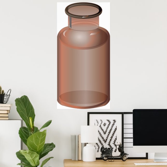 Glass Flaska Vas Poster (Hemmakontoret)