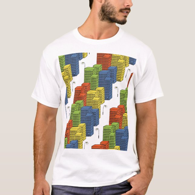 Glass Flaskor, Abstrakt Mönster Design. T Shirt (Framsida)