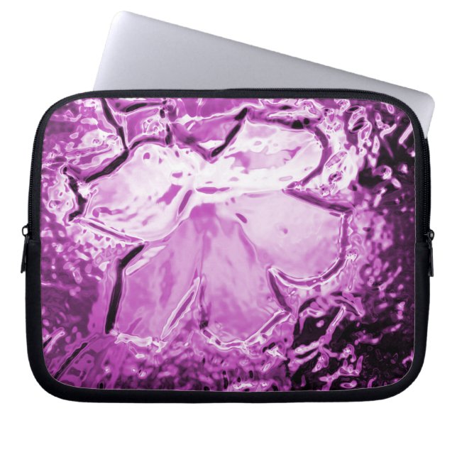 Glass Flower Lila Laptop Sleeve (Framsidan)
