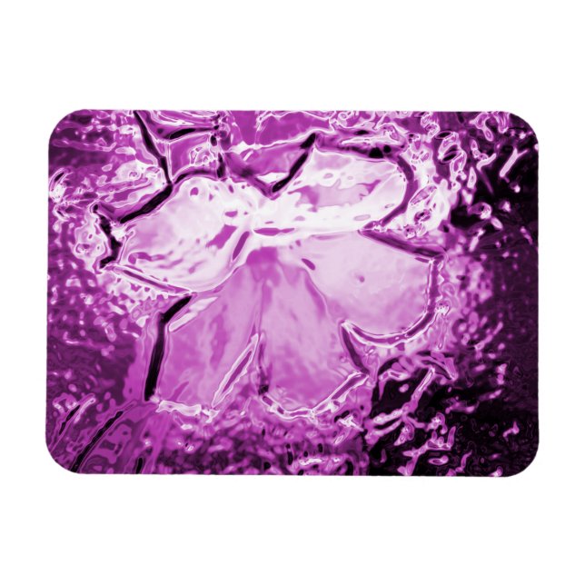 Glass Flower Lila Magnet (Horisontell)