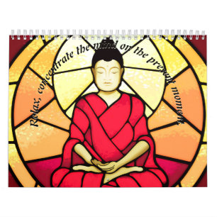 Glass fönster för Bali buddha fläck Kalender