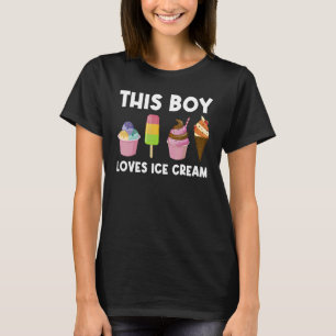 Glass för boys Kids Ice Cream Costume T Shirt