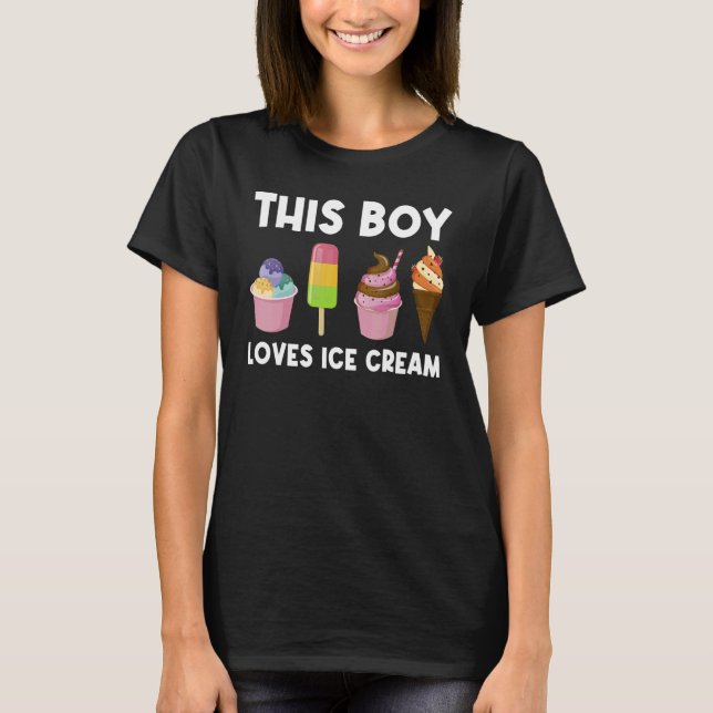 Glass för boys Kids Ice Cream Costume T Shirt (Framsida)