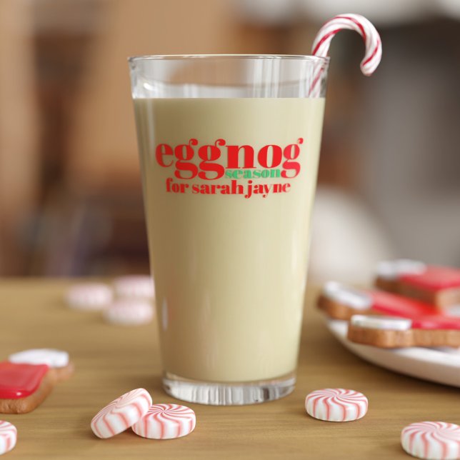 Glass för Helgdag under julsäsong Glaskopp (It's eggnog season! Just add your name and fill with our favorite winter drink!)