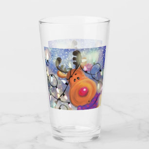 Glass för julgåva Lycklig Reindeer Glaskopp