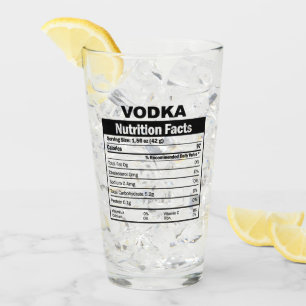 Glass från Funny Vodka Nutrition Facts Glaskopp