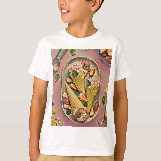 Glass från jordgubbar t shirt (Framsida)