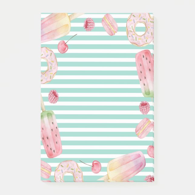 Glass,Frukt,Donuts Rand Post-it Block (Framsida)