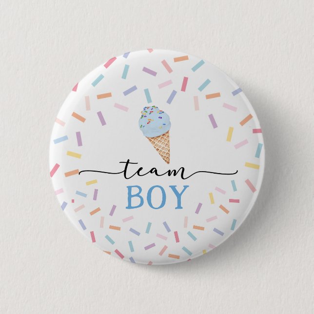 Glass Gender Reveal Team Boy Knapp (Framsida)
