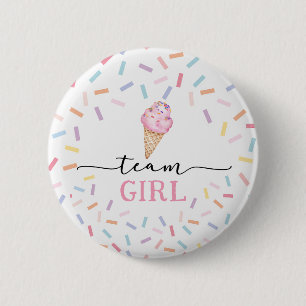 Glass Gender Reveal Team Girl Knapp