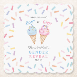 Glass Gender Reveal Underlägg Papper