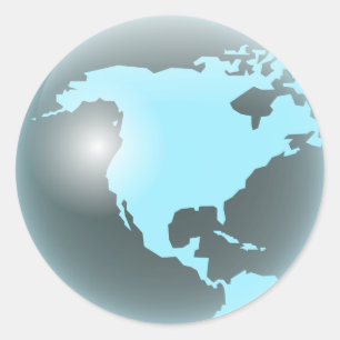 Glass Globe i Nordamerika Runt Klistermärke
