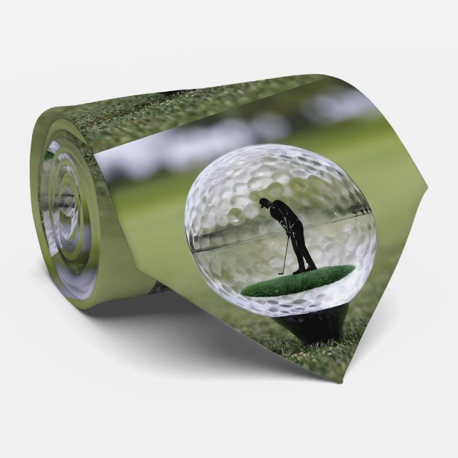 Glass Golf Boll med Golf Player inuti. Slips (Rullad)