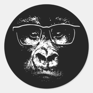 Glass Gorilla Runt Klistermärke