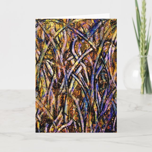 Glass gräs för karneval med orange formsvamp kort (Framsida)