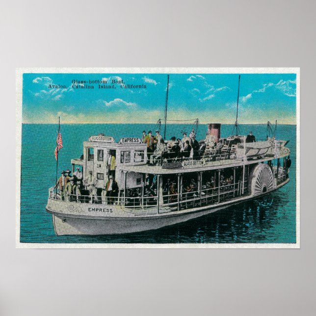 Glass Grund Boat i Avalon, Catalina Island Poster (Framsidan)