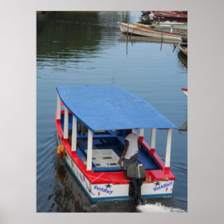 Glass Grund Boat Negril River Jamaica Canvas Prin Poster