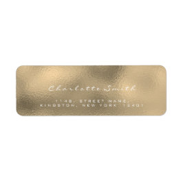 Glass Guld Faux Sepia White Returetiketters Returadress Etikett