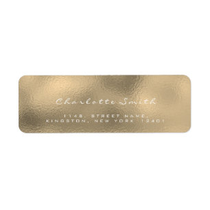 Glass Guld Faux Sepia White Returetiketters Returadress Etikett