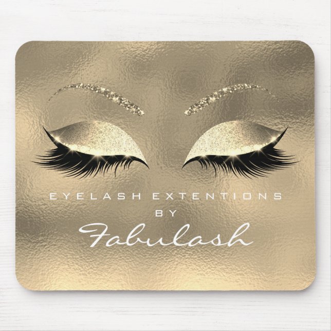 Glass Guld Glitter Branding Beauty Lash White Musmatta (Framsidan)