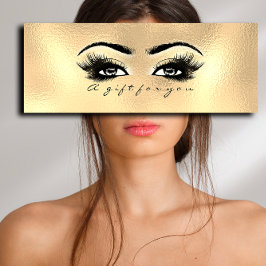 Glass Guld Lash Öga Makeup Litet Visitkort